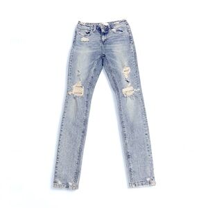 VERVET Women's Distressed Skinny Jeans in Blue